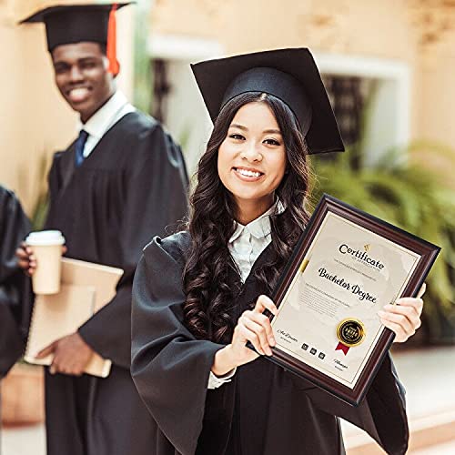 Memory Island 8.5x11 Document frames,Real Glass Fronts, 4 Pack Certificate Frames for Wall Or Tabletop Display,Diploma Frames For Degree Award,Cherry Wood Grain - Image 2